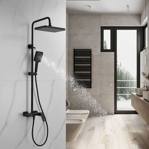 Душевая система Shevanik S4226H верхний душ, лейка, черный, Коллекция S42, , Shevanik