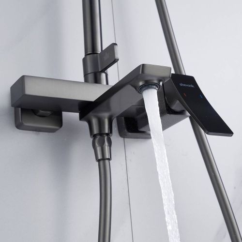 Душевая система Shevanik S4436T верхний душ, лейка, оружейная сталь, Коллекция S44, , Shevanik