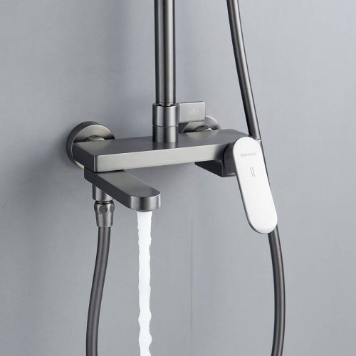 Душевая система Shevanik S4536T верхний душ, лейка, оружейная сталь, Коллекция S45, , Shevanik