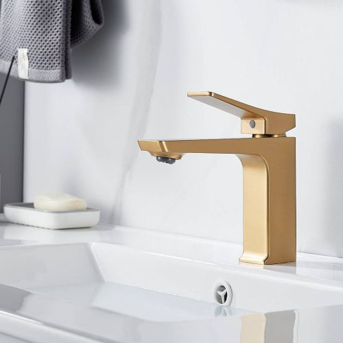 Cмеситель для раковины Shevanik S4401G золотой сатин, Коллекция S43, , Shevanik