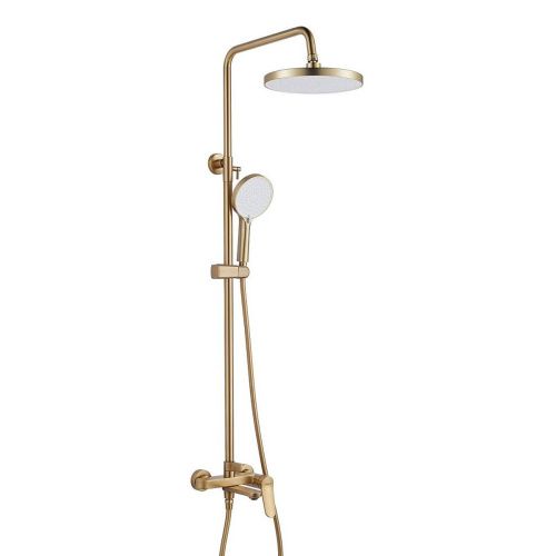 Душевая система Shevanik S4336G верхний душ, лейка, сатиновое золото, Коллекция S43, , Shevanik