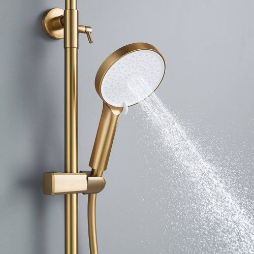 Душевая система Shevanik S4336G верхний душ, лейка, сатиновое золото, Коллекция S43, , Shevanik
