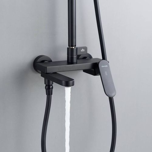 Душевая система Shevanik S4536H верхний душ, лейка, черный, Коллекция S45, , Shevanik