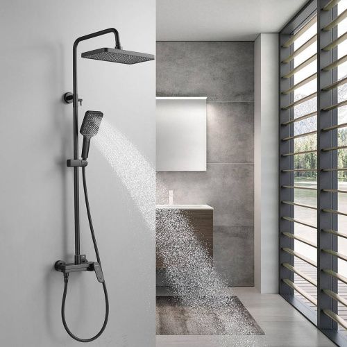 Душевая система Shevanik S4536H верхний душ, лейка, черный, Коллекция S45, , Shevanik