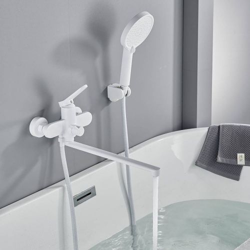 Cмеситель для ванны Shevanik S4322C белый матовый, Коллекция S43, , Shevanik