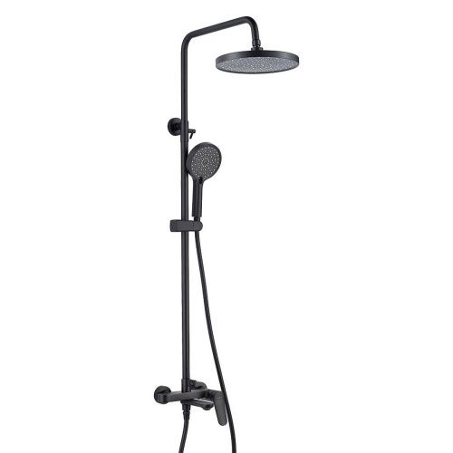 Душевая система Shevanik S4336H верхний душ, лейка, матовый черный, Коллекция S43, , Shevanik