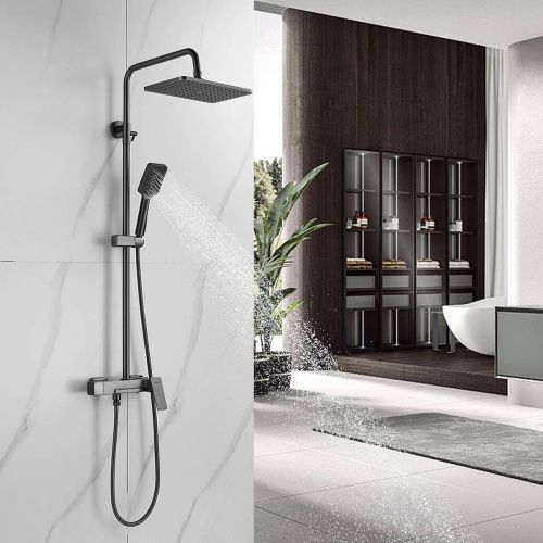 Душевая система Shevanik S8936T верхний душ, лейка, оружейная сталь, Коллекция S89, , Shevanik