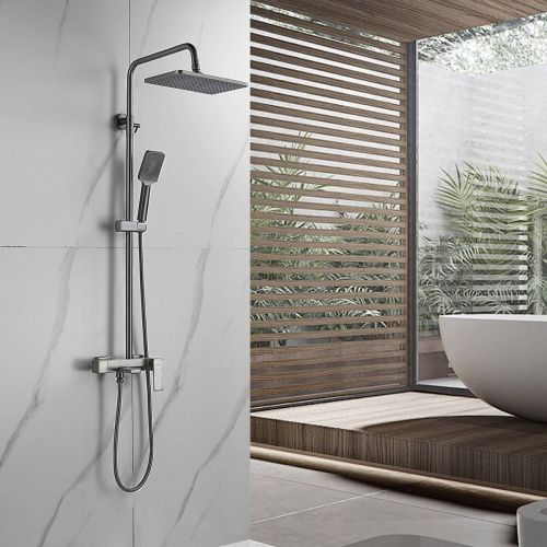 Душевая система Shevanik S8936T верхний душ, лейка, оружейная сталь, Коллекция S89, , Shevanik