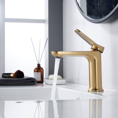 Cмеситель для раковины Shevanik S4301G золото сатин, Коллекция S43, , Shevanik