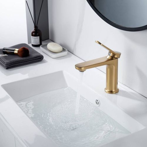 Cмеситель для раковины Shevanik S4301G золото сатин, Коллекция S43, , Shevanik