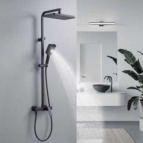 Душевая система Shevanik S4636H верхний душ, лейка, черный, Коллекция S46, , Shevanik