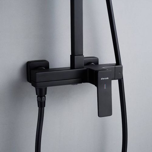 Душевая система Shevanik S4636H верхний душ, лейка, черный, Коллекция S46, , Shevanik