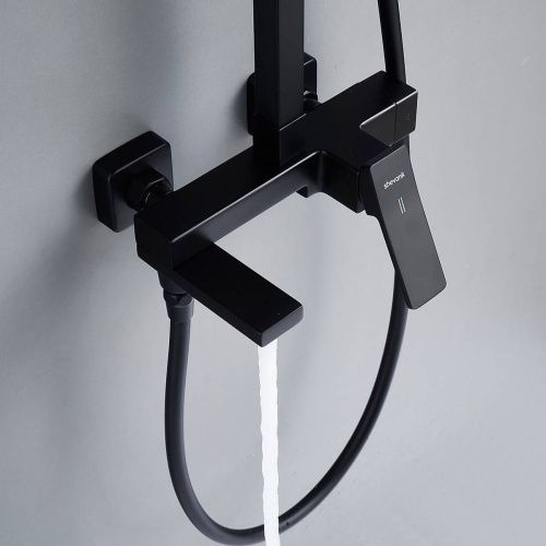 Душевая система Shevanik S4636H верхний душ, лейка, черный, Коллекция S46, , Shevanik