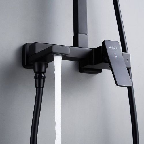 Душевая система Shevanik S4636H верхний душ, лейка, черный, Коллекция S46, , Shevanik