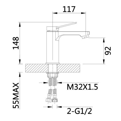 Смеситель для умывальник D-Lin D110364-A черный, Коллекция 64, , D-Lin