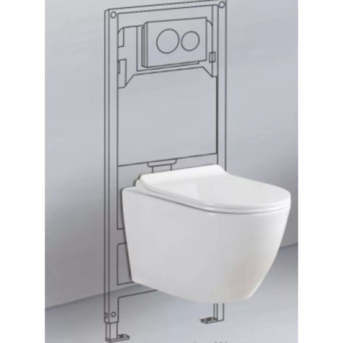 Унитаз подвесной Knois KN9722001 безободковый, с крышкой 533х365х355 мм., Knois, , Knois