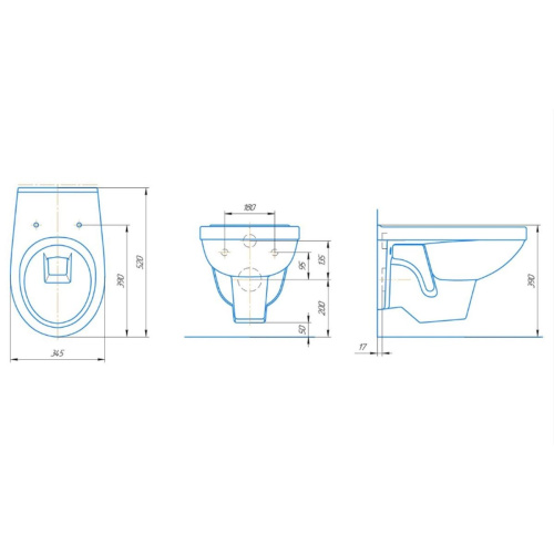 Комплект Инсталляция АНИ Пласт WCP4141A с механической кнопкой, хром WP1410 + Унитаз подвесной РИО Люкс 30745 дюропласт с микролифтом ROSA, Комплекты инсталляции с унитазом, ,