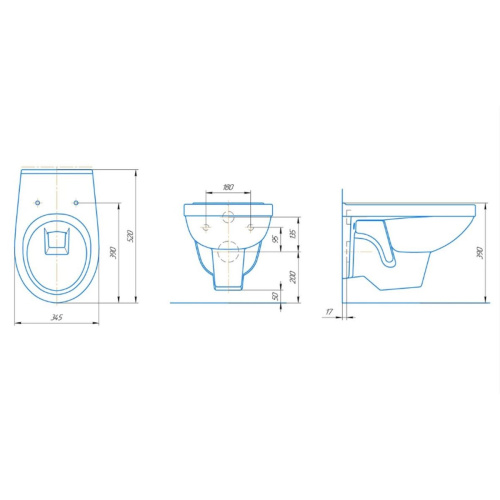 Комплект Инсталляция АНИ Пласт WCP4130A с механической кнопкой, белая WP1300 + Унитаз подвесной РИО Люкс 30745 дюропласт с микролифтом ROSA, Комплекты инсталляции с унитазом, ,
