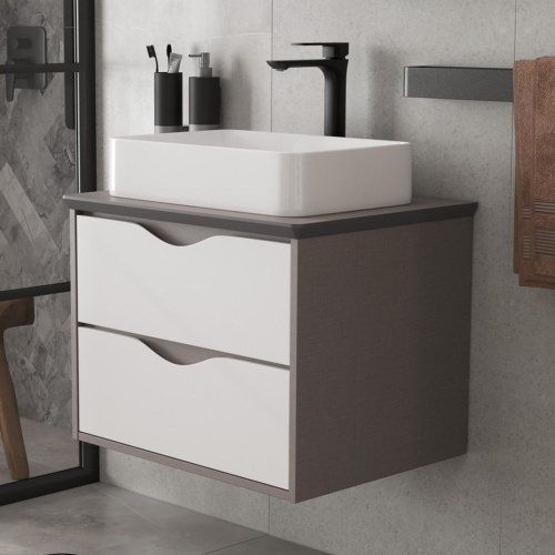 Тумба для ванны подвесная EQUIL Smile 60.2Y tpSMILE60.2Y-04 2 ящика со столешницей Smile 60 stSMILE60-07 без раковины