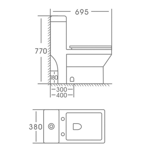 Унитаз моноблок напольный Knois KN6184000 микролифт, 69,5х38х77 см