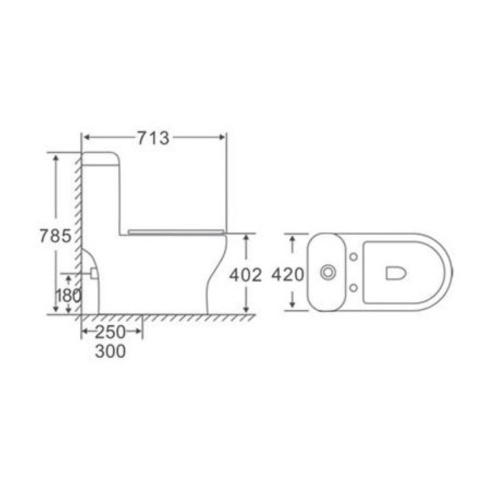 Унитаз моноблок напольный Knois KN6277000 микролифт, 71,3х42х78,5 см
