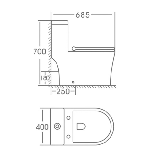 Унитаз моноблок напольный Knois KN6291000 микролифт, 68,5х40х70 см