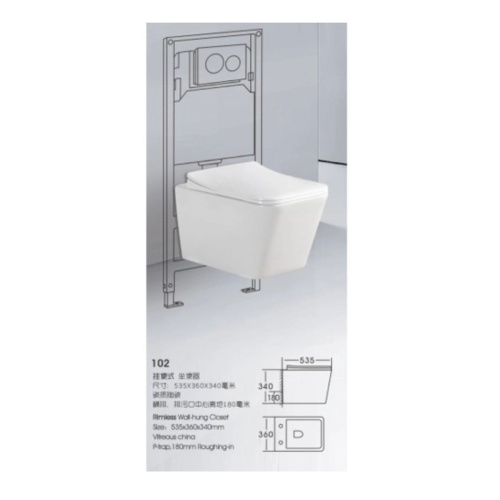 Комплект Инсталляция АНИ Пласт WCP4131A с механической кнопкой, хром WP1310, 1300х400х225 мм + Унитаз подвесной Knois KN9722002 безободковый, с крыш.