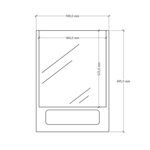 Шкаф зеркальный AGATA АШ50-431 Скай 50 дуб сонома
