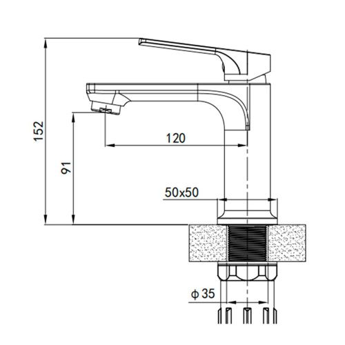 Смеситель для умывальника GROSS AQUA Prado 6820828C