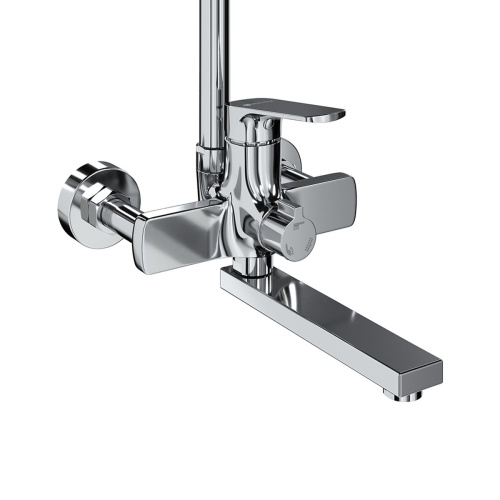 Душевая система со смесителем GROSS AQUA Prado GA9828SMDR с изливом, никель-хром