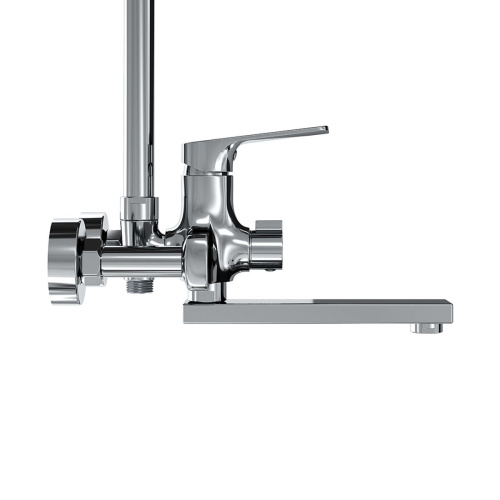 Душевая система со смесителем GROSS AQUA Prado GA9828SMDR с изливом, никель-хром