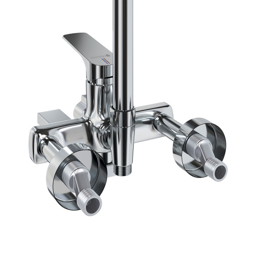 Душевая система со смесителем GROSS AQUA Prado GA9828SMDR с изливом, никель-хром
