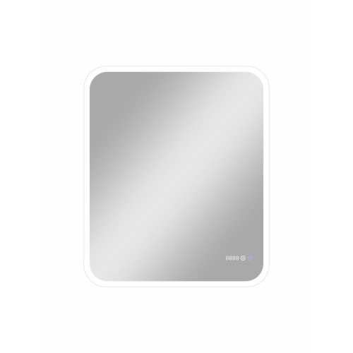 Зеркало Glamour LED 800х900 ЗЛП876 с сенсором, часами, функция антизапотевания, холодная подсветка