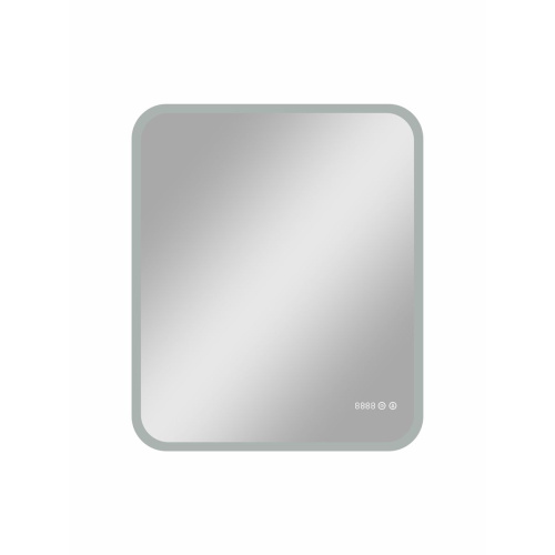 Зеркало Glamour LED 800х900 ЗЛП876 с сенсором, часами, функция антизапотевания, холодная подсветка
