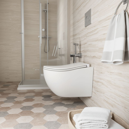 Унитаз подвесной безободковый D&K Munchen DT1566516, 520*360*360мм, сиденье микролифт, белый