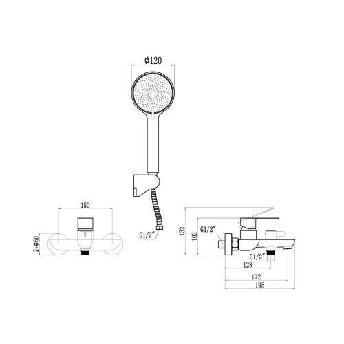 Смеситель для ванны Fmark FS8803Q графит (6)