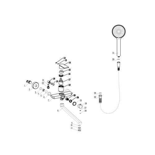 Смеситель для ванны Fmark FS8824Q графит (6)