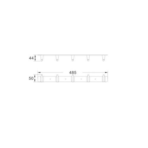 Планка с 5-ю крючками для ванной комнаты Shevanik SG5751 хром (30)