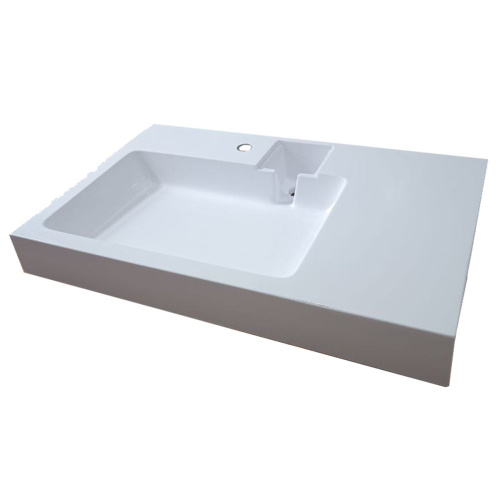 Раковина Стандарт 80 правый, белый 5227810, 800х500х95 мм с кронштейном и мыльницей