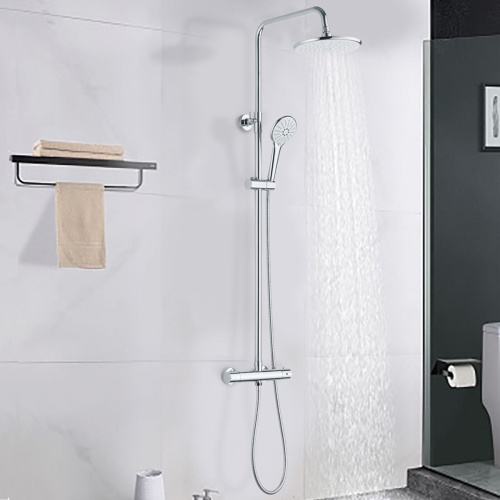 Душевая система OLIVE'S TERMO 34292TM верхний душ, лейка 3 режима, с термостатом, без излива