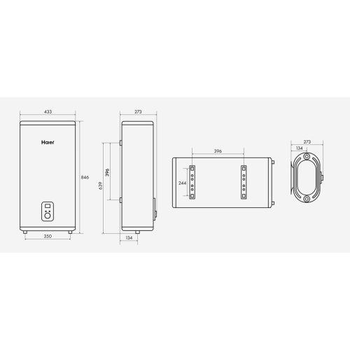 Водонагреватель электрический накопительный 50 л. Haier ES50V-F4 INOX плоский