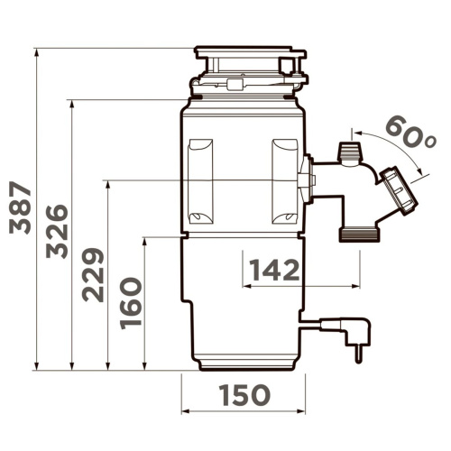 Измельчитель пищевых отходов, дистанционное управление VIEIR VER-723E дистанционное управление,  560 Вт