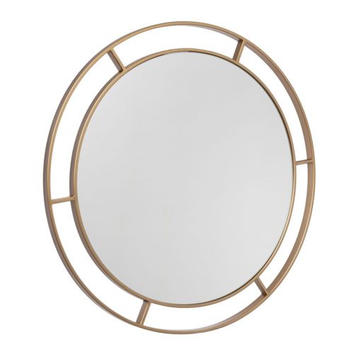 Зеркало интерьерное Мансарда 6005-Zm3, 600х600 мм, настенное, в круглом корпусе из металла с ободом d=60см, белое золото