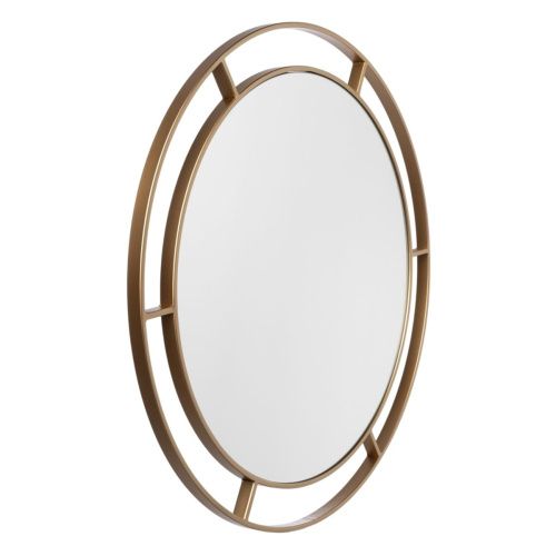 Зеркало интерьерное Мансарда 6005-Zm3, 600х600 мм, настенное, в круглом корпусе из металла с ободом d=60см, белое золото