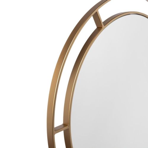 Зеркало интерьерное Мансарда 6005-Zm3, 600х600 мм, настенное, в круглом корпусе из металла с ободом d=60см, белое золото