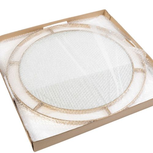 Зеркало интерьерное Мансарда 6005-Zm3, 600х600 мм, настенное, в круглом корпусе из металла с ободом d=60см, белое золото