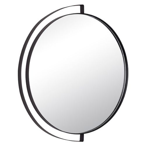 Зеркало интерьерное Мансарда 4643-Zm1, 460х435 мм, настенное, в круглом корпусе из металла с ободом d=46см, черный