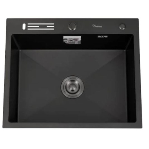 Мойка для кухни врезная Diadonna DS5060BL черная из нержавеющей стали, 50*60 см без сифона