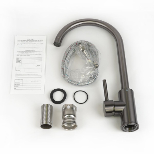 Смеситель для кухни Wasser Zimmer ZM-7761-2Q-747 графит SUS304 (12)