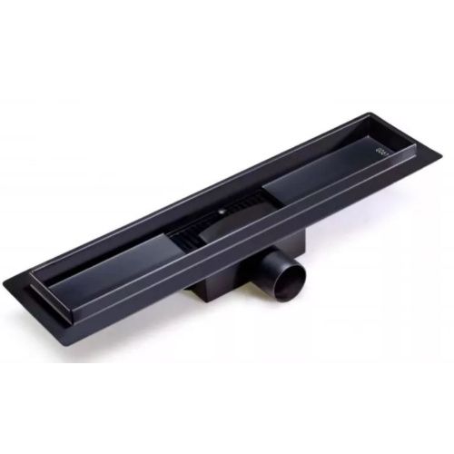 Желоб водоотводящий 400х70 мм TIM BAD464002BK сухой + гидрозатвор, черный матовый (1/4)